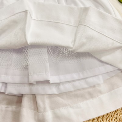 Vestido Manga Curta Bicolor - Areia e Off White